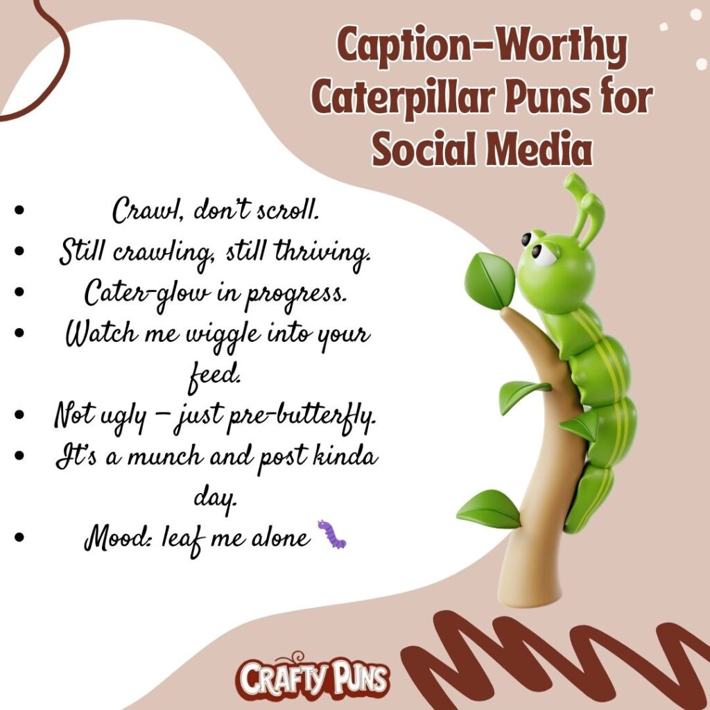 Caption-Worthy Caterpillar Puns for Social Media