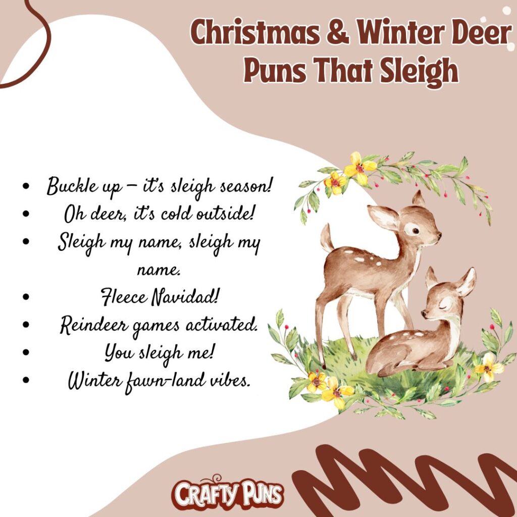 Christmas & Winter Deer Puns That Sleigh