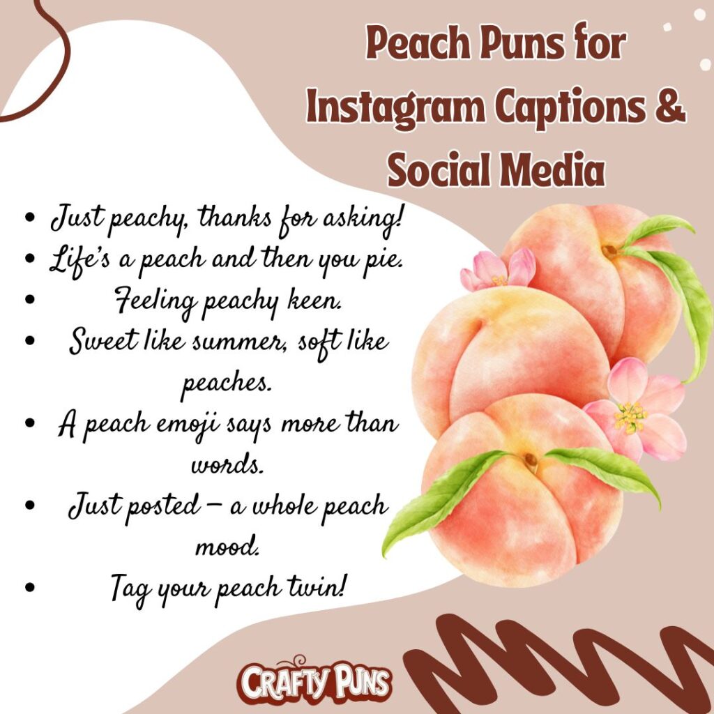 Peach Puns for Instagram Captions & Social Media
