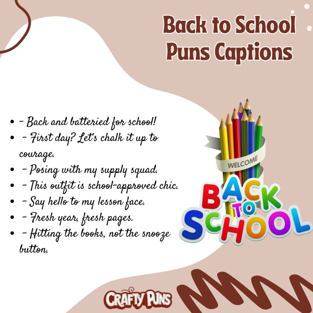 Back to School Puns Captions