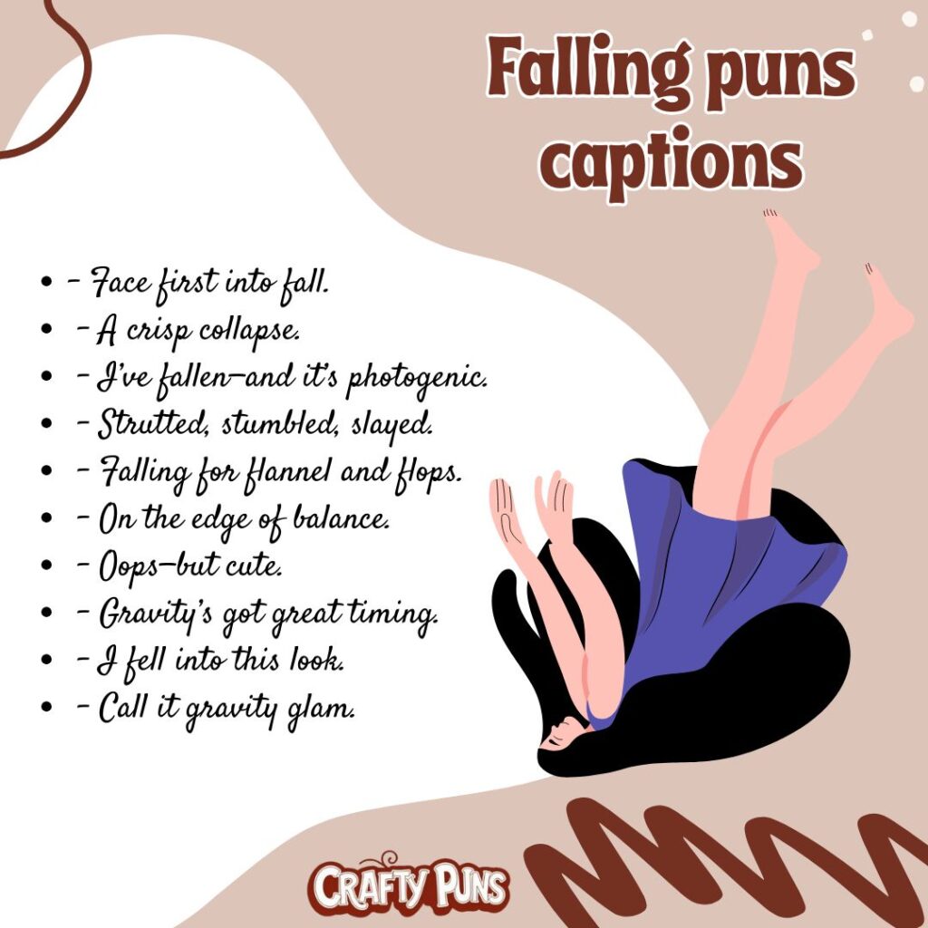 Falling puns captions