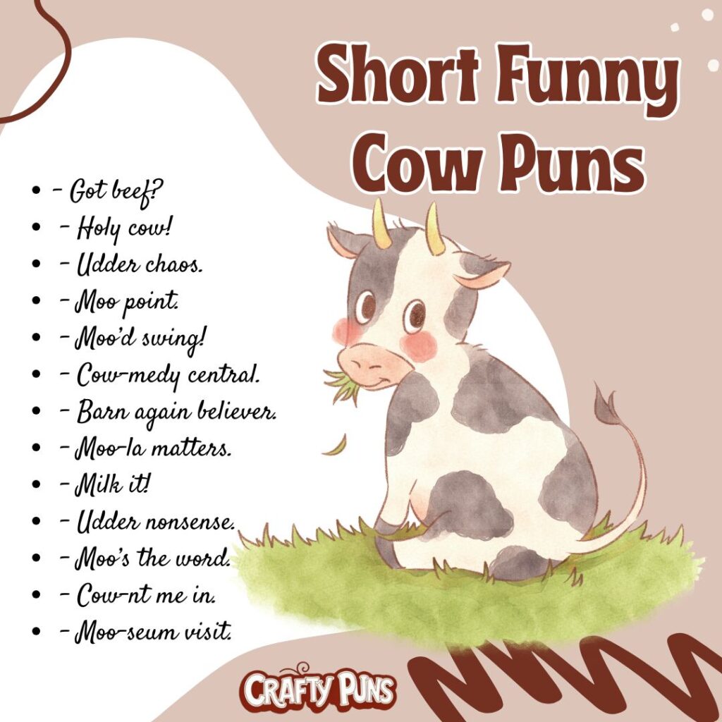 Short Funny Cow Puns