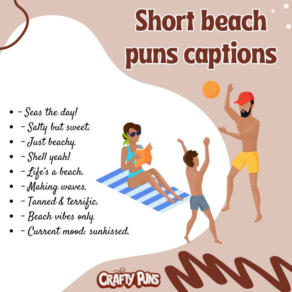 Short beach puns captions