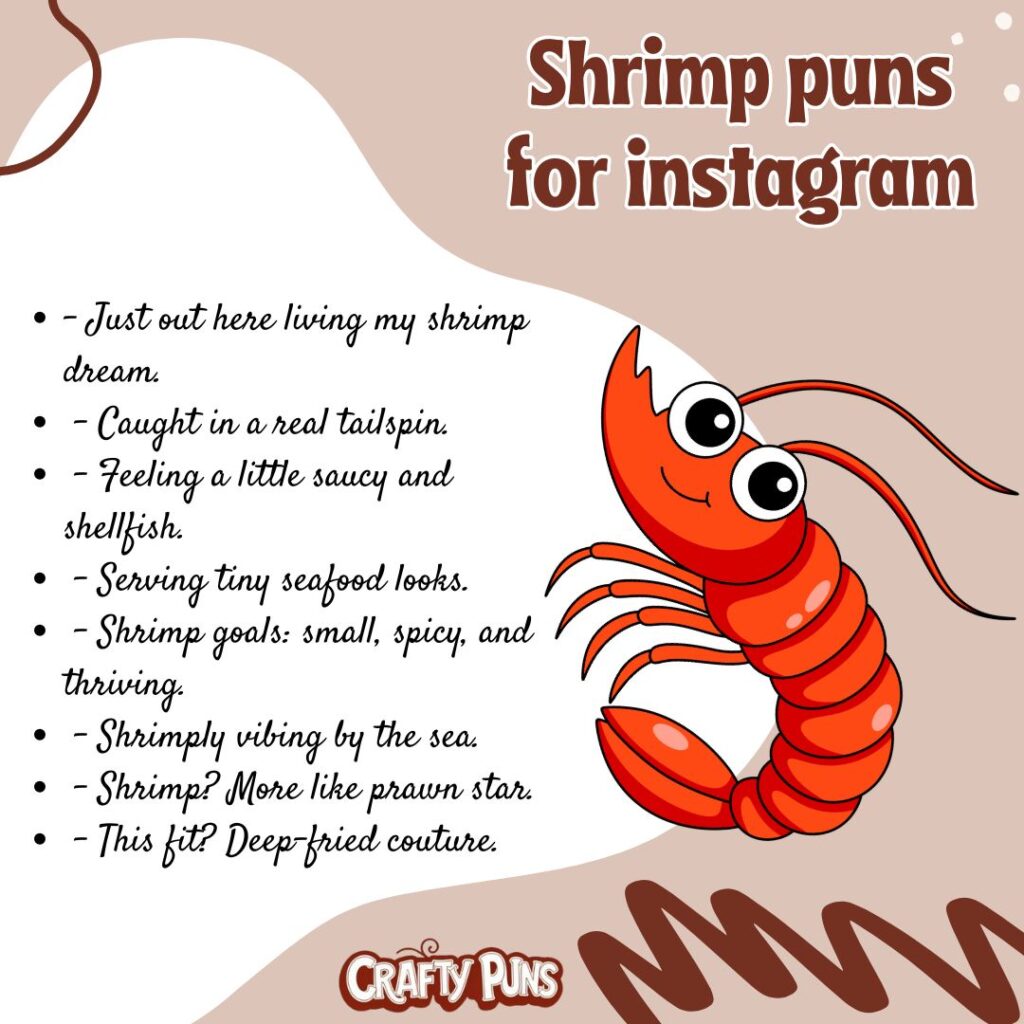 Shrimp puns for instagram