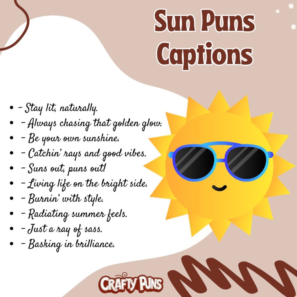 Sun Puns Captions