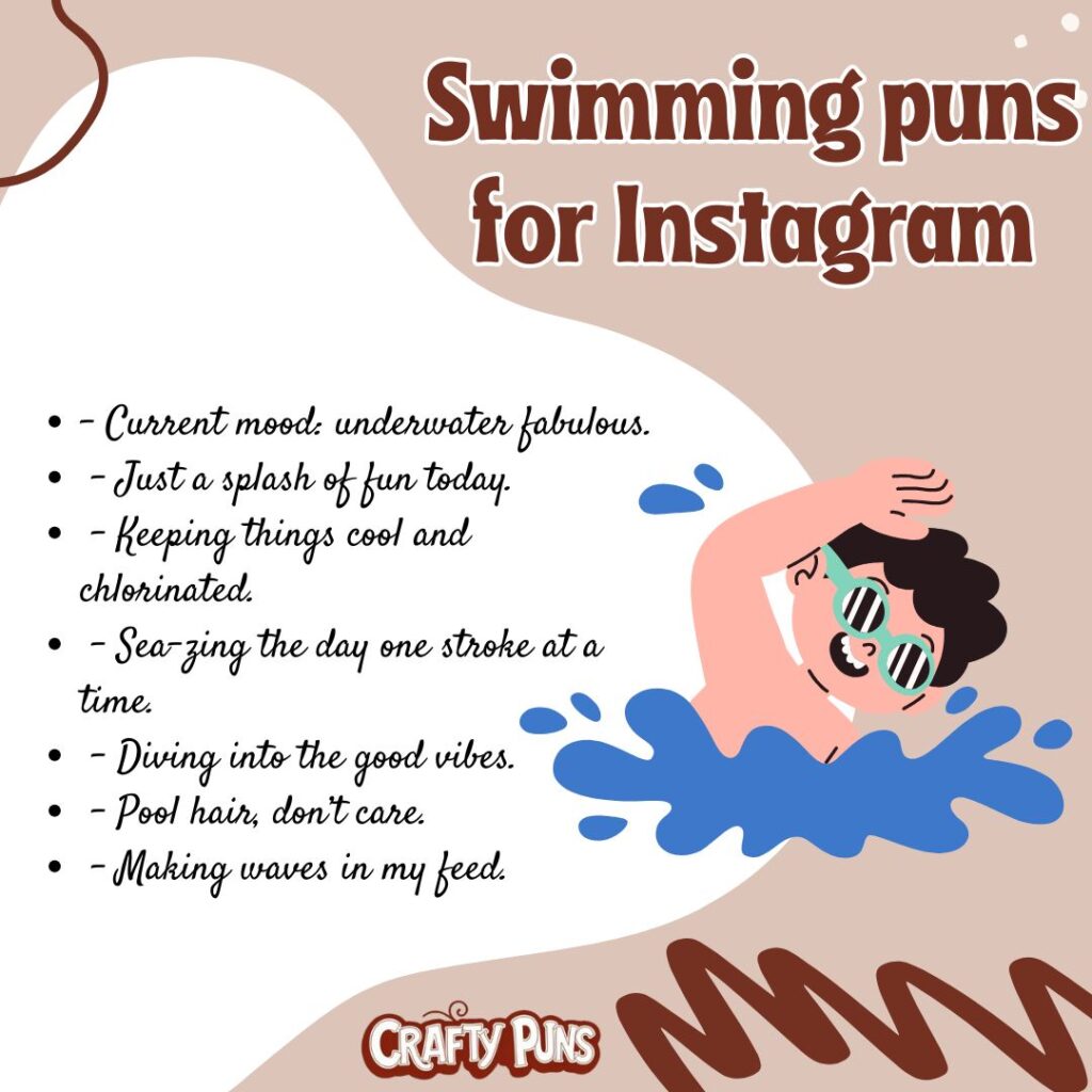 Swimming puns for Instagram