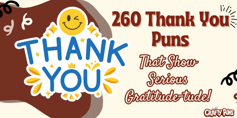 260 Thank You Puns That Show Serious Gratitude-tude!