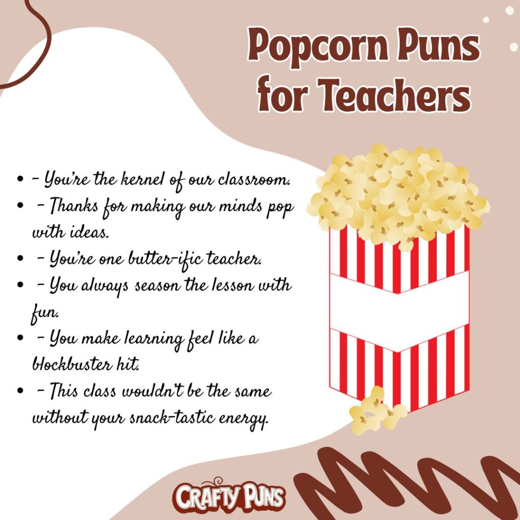 Popcorn Puns for Teachers