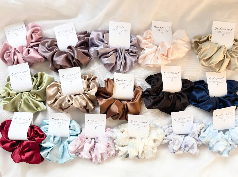 Celebrate in Style with Personalized Scrunchies for Your Bridal Squad